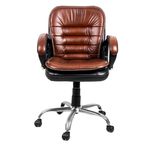 Black And Brown Ergonomic Leather Office Chair