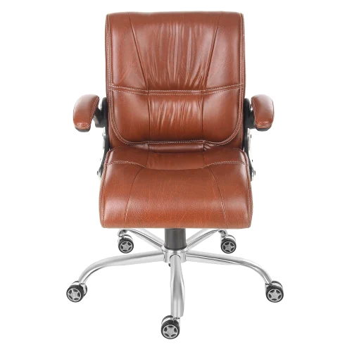 Low Back Conference Chair - Leather Brown Color | Durable Eco-Friendly Modern Design Excellent Back Support