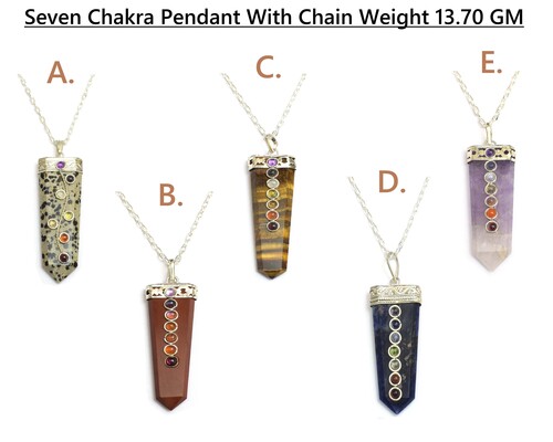 Multi Gemstone Seven Chakra Pendant Necklace