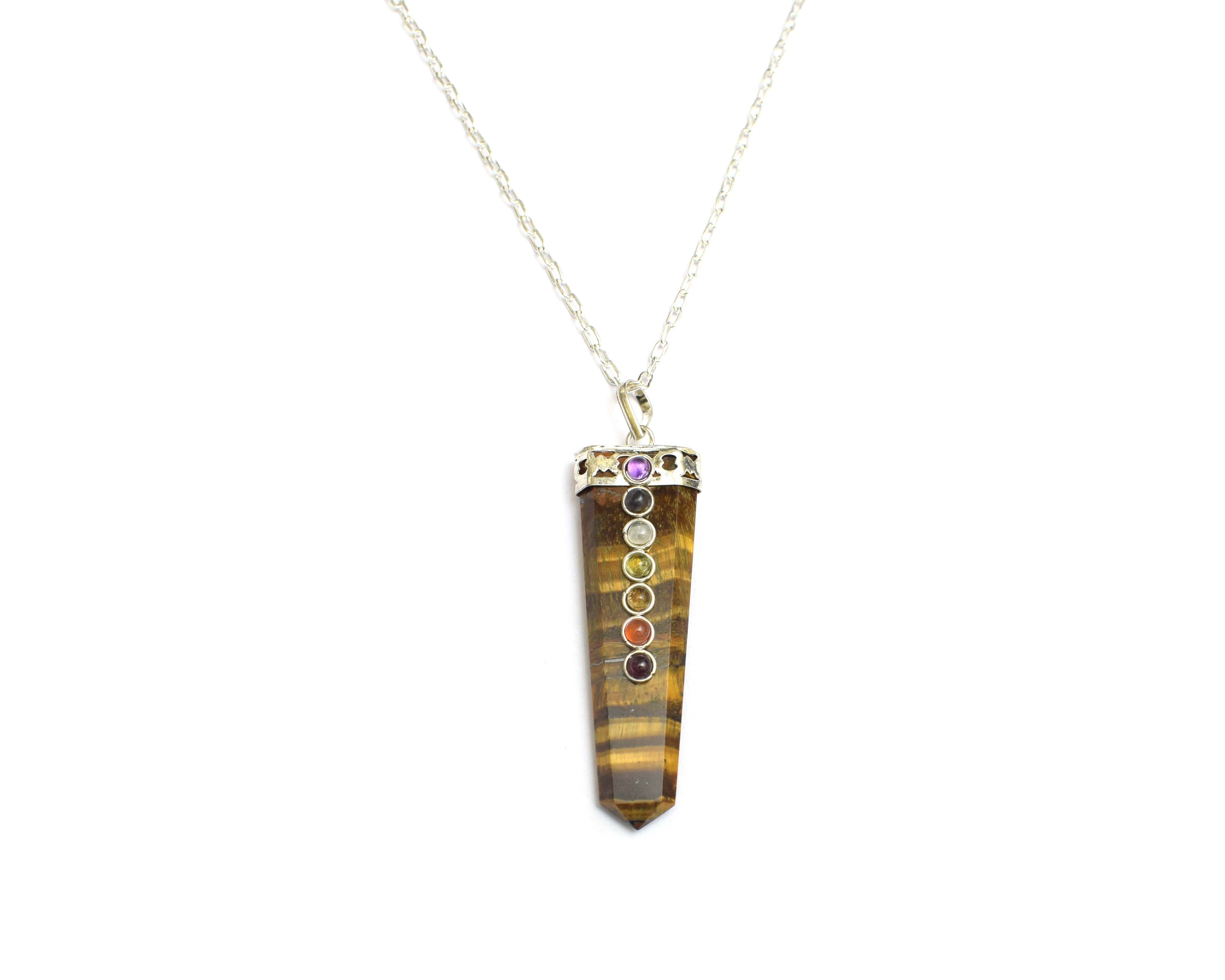 Multi Gemstone Seven Chakra Pendant Necklace