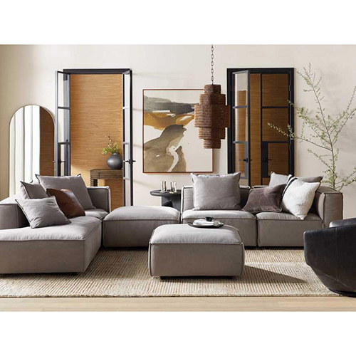 Modern Five Piece Bumper Sectional Living Room Sofa Set