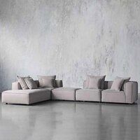 Modern Five Piece Bumper Sectional Living Room Sofa Set