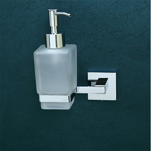 Glass Liquid Dispenser - Silver | Stylish Liquid Soap Dispenser for Modern Bathrooms