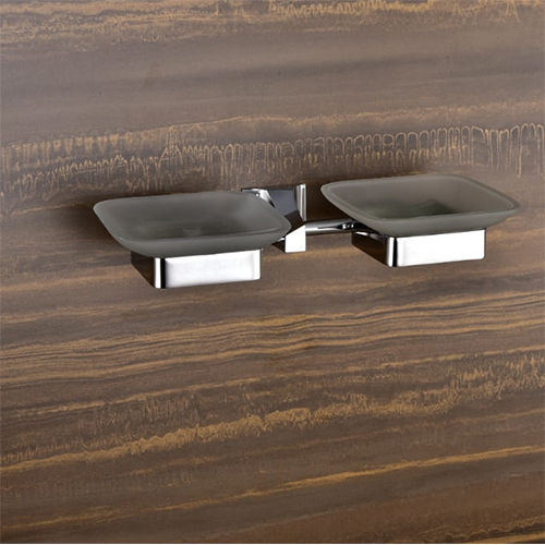 Stainless Steel Dual Glass Soap Dish