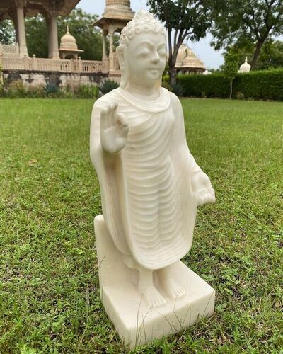 White Marble Buddha Standing Statue