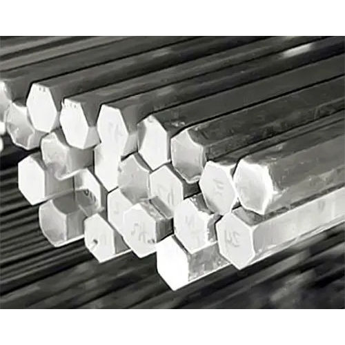 Stainless Steel Hex Bar - Polished Finish , Silver Color , Ideal for Construction Applications