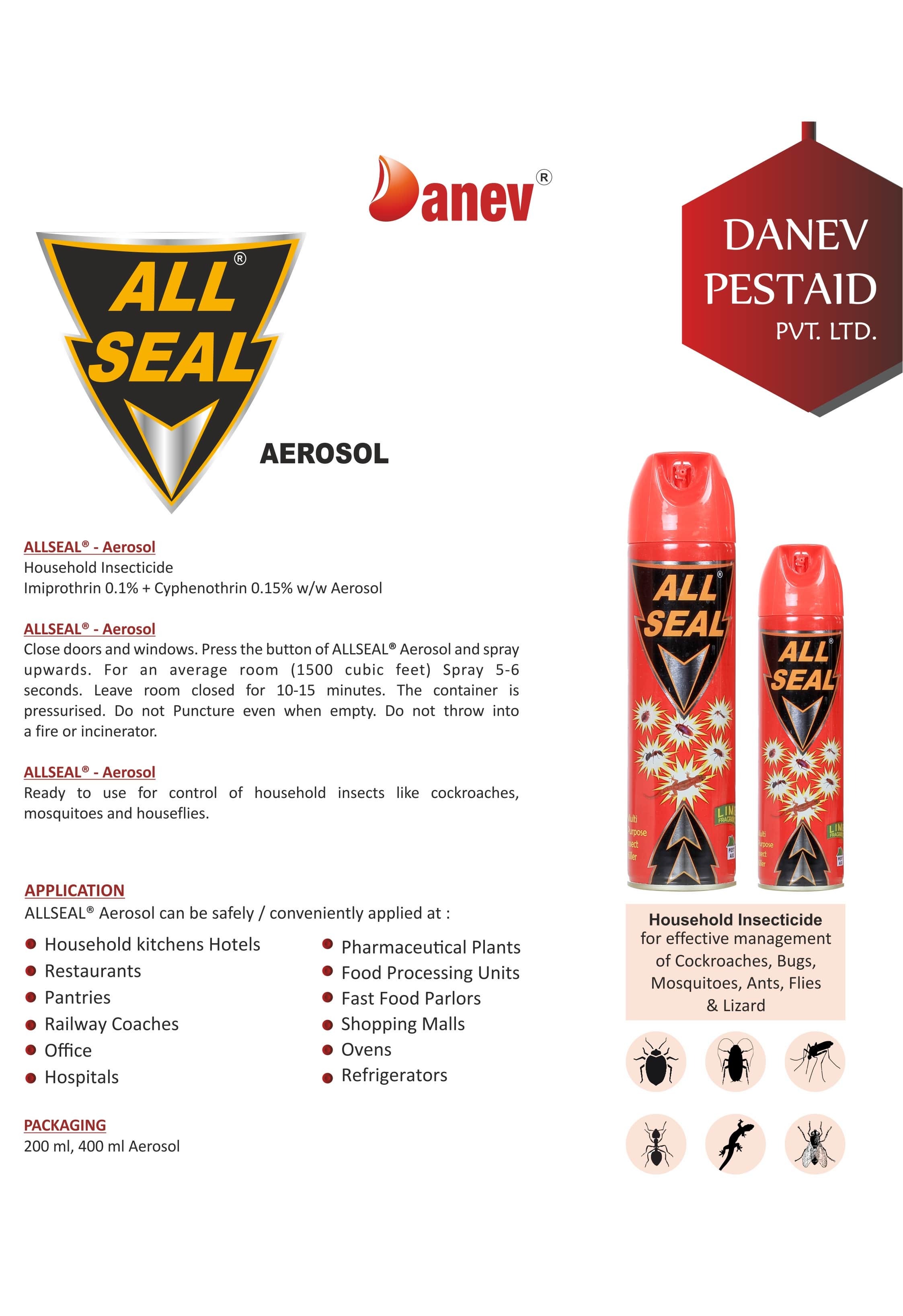 ALLSEAL RED COCKROCH AEROSOL