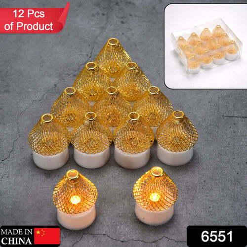 12PCS FLAMELESS AND SMOKELESS DECORATIVE CANDLES