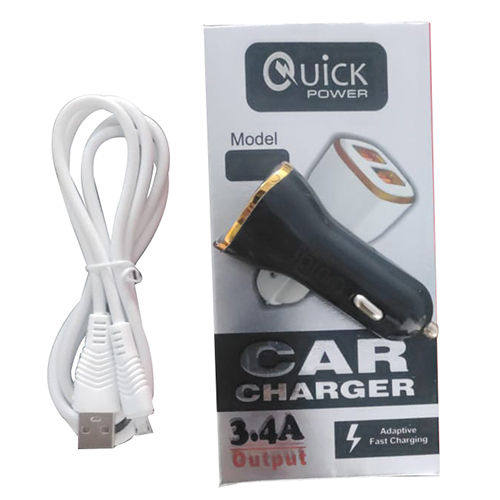 Black/White 3.4 Amp Car Charger