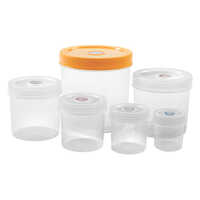 Plastic Round Containers - Virgin Pp Material, Various Sizes Available | Air-tight, Bpa-free, Sturdy Design For Kitchen & Pantry Storage
