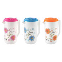 Cool Plastic Jug - Virgin Food Grade Plastic, Large Capacity, Multicolor Designs | Transparent Body With Clear Gloss Finish & Unique Pouring Mechanism