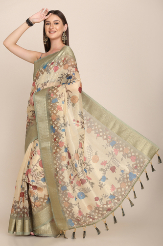 Indian Floral Digital Printed Saree