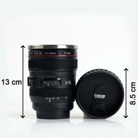 PLASTIC CAMERA LENS STAINLESS STEEL COFFEE MUG