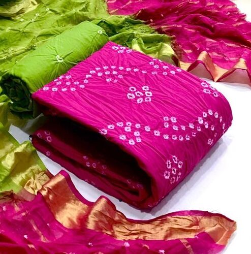 Feni Pink Heavy Cotton Dress Material