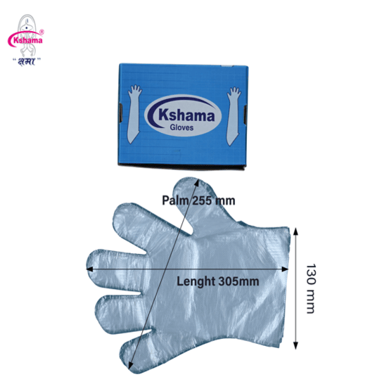 Disposable Plastic Examination Gloves - Hdpe Material, 12 Inch Length, White Color | Medical Grade, Smooth Surface, Pack Of 100 Pcs