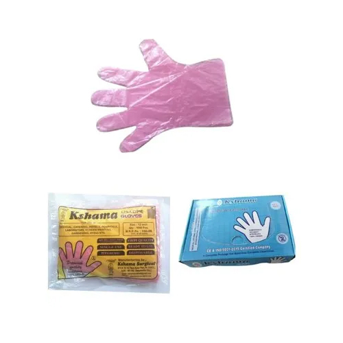 GLOVES-P- 14 INCH (LDPE)PINK 18 MICRONS PACK OF 100 PCS