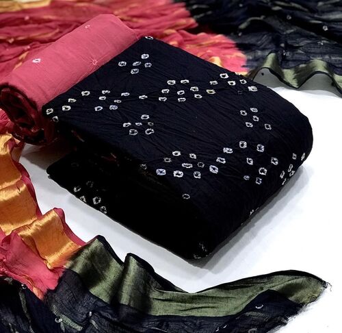 Feni Black Heavy Cotton Dress Material