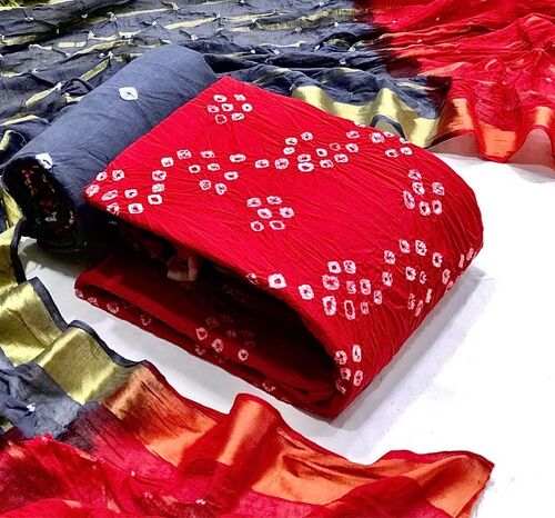Feni Red Heavy Cotton Dress Material Recommended Season: All