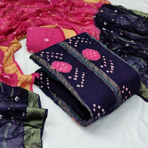 Gunjan Pink Heavy Cotton Dress Material