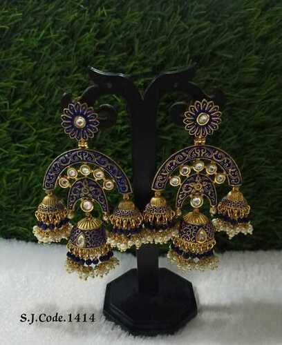 WESTERN LOOK KUNDAN EARRING