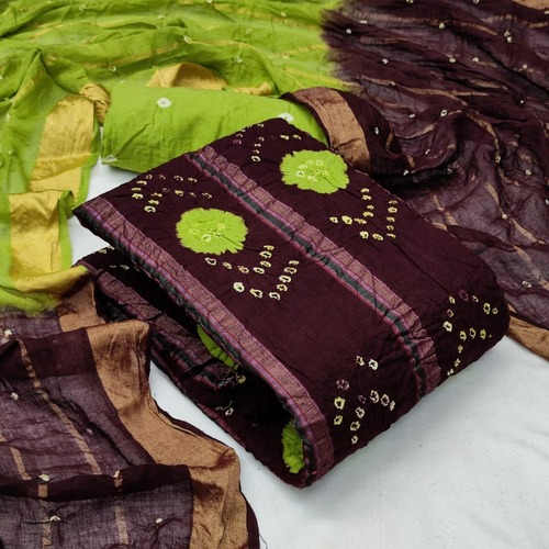 Gunjan Brown Heavy Cotton Dress Material