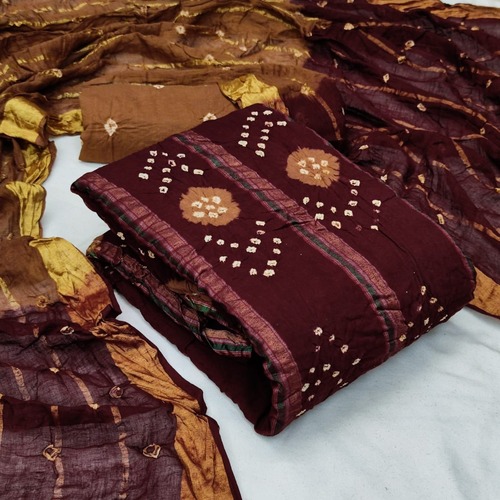 Gunjan Coffee Heavy Cotton Dress Material