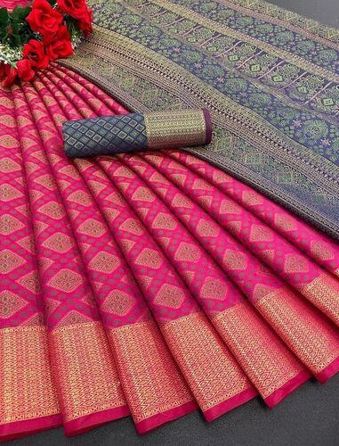 Casual Kanika Pink Pure Patola Silk Saree