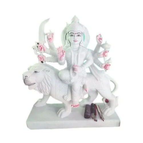 White Marble Maa Durga Statue