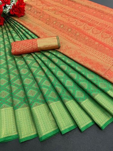 Casual Kanika Green Pure Patola Silk Saree