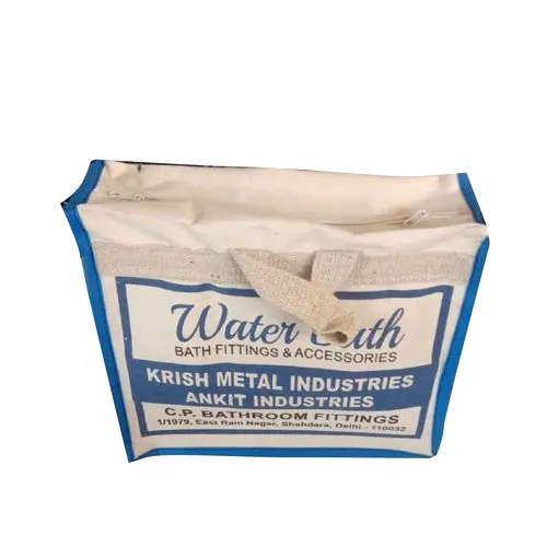 Printed Tool Bag - Canvas, Medium Size | White Color, Customized Design, Zipper Closure, Durable Handles