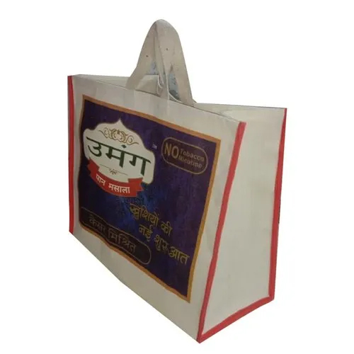 30 Kg Printed Canvas Bags - Medium Size, White Color | Customized Design with Durable Handles and Quality Canvas Material