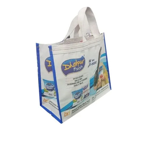 Printed Carry Bags - Cotton Fabric, Medium Size | White Color, Customized Design, Durable Handles, Canvas Type