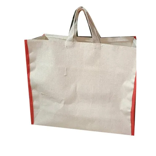 10 Kg Plain Grocery Carry Bag - Canvas Material, Various Sizes Available, White Color - Customized Design, Durable Handles