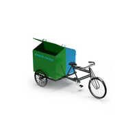 Green-blue Garbage Cycle Rickshaw Dust Bins
