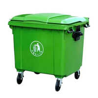 Wheeled Waste Bins - Plastic, 50-1100 Ltr Sizes , Durable Green Finish For Hotels, Restaurants, Public Spaces
