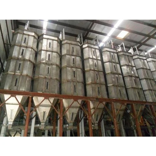 Silver Stainless Steel Rice Storage Silo