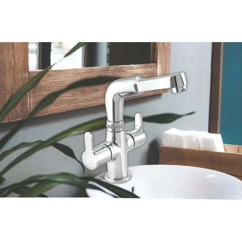 Silver Center Hole Basin Mixer