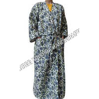 Floral Print Kantha Bath Robe