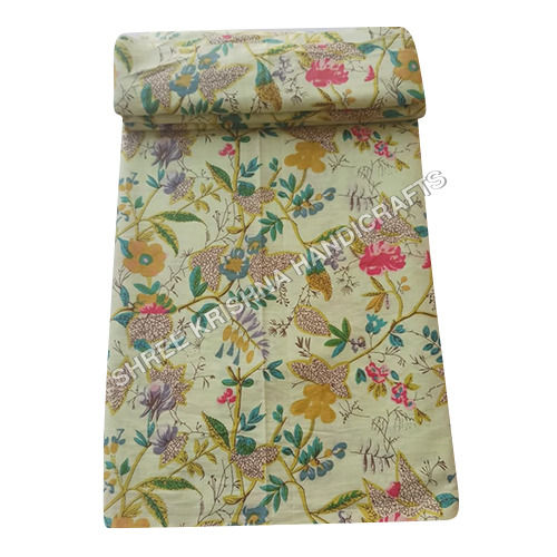 Leaf Printed Bed Cover Quilt