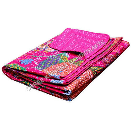 Pink Kantha Quilt