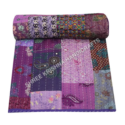 Handmade Cotton Kantha Quilt