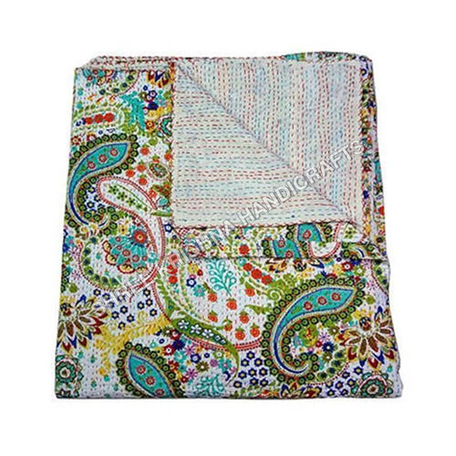 Handmade Cotton Printed Kantha Quilt Size: Full