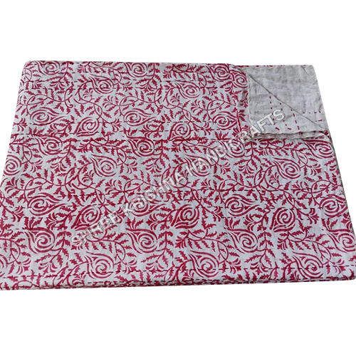 Queen Handblock Print Kantha Quilt