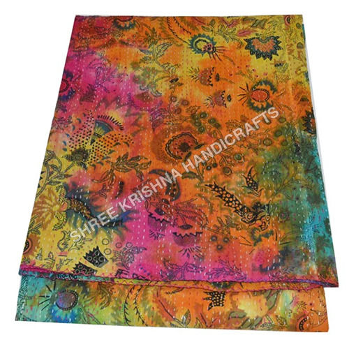 Colored Handmade Kantha Quilt