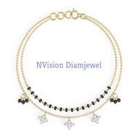 Natural Diamond Charms Hand Mangalsutra