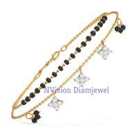 Natural Diamond Charms Hand Mangalsutra