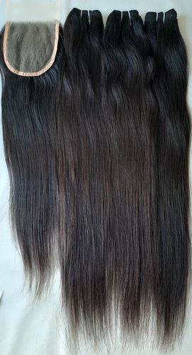 100% Raw Unprocessed Straight Hair and lace closure