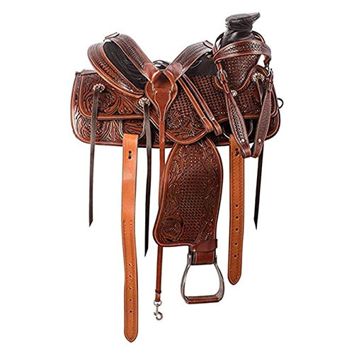 Brown Western Leather Breastplate Horse Saddle