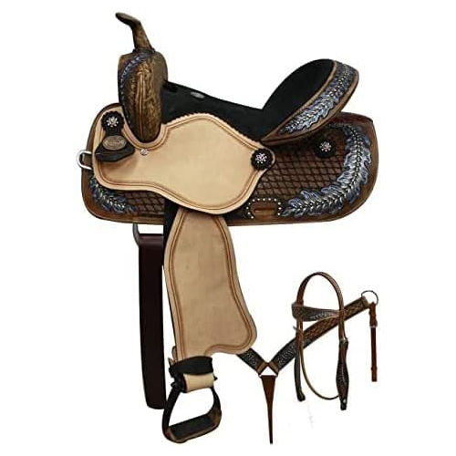 Modern Western Barrel Leather Horse Saddle