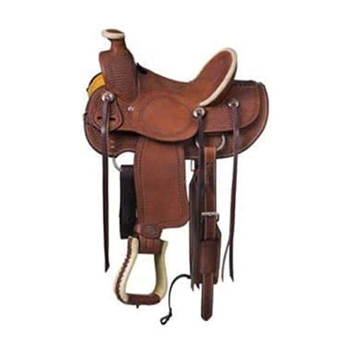 Brown Leather Roping Ranch Work Horse Saddle